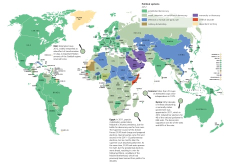 Diverse political systems and the potential for change - from The State of the World atlas